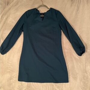 Elegant Teal Long Sleeve Dress